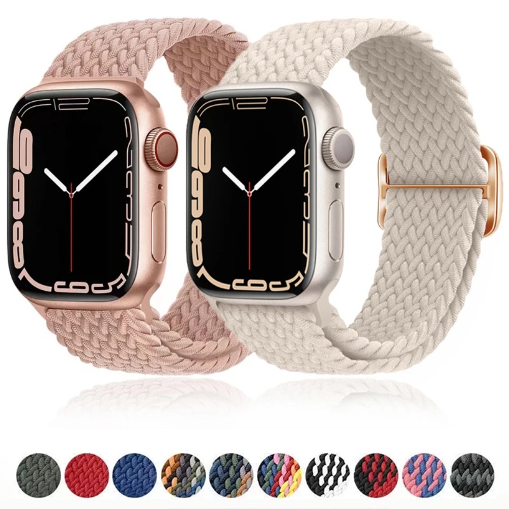 สายนาฬิกาข้อมือไนล่อนถัก แบบยืดหยุ่น สําหรับ IWatch Series Ultra 9 8 7 6 SE 5 3 i Watch Band 44 มม. 40 มม. 45 มม. 41 มม. 42 มม. 38 มม. 49 มม.