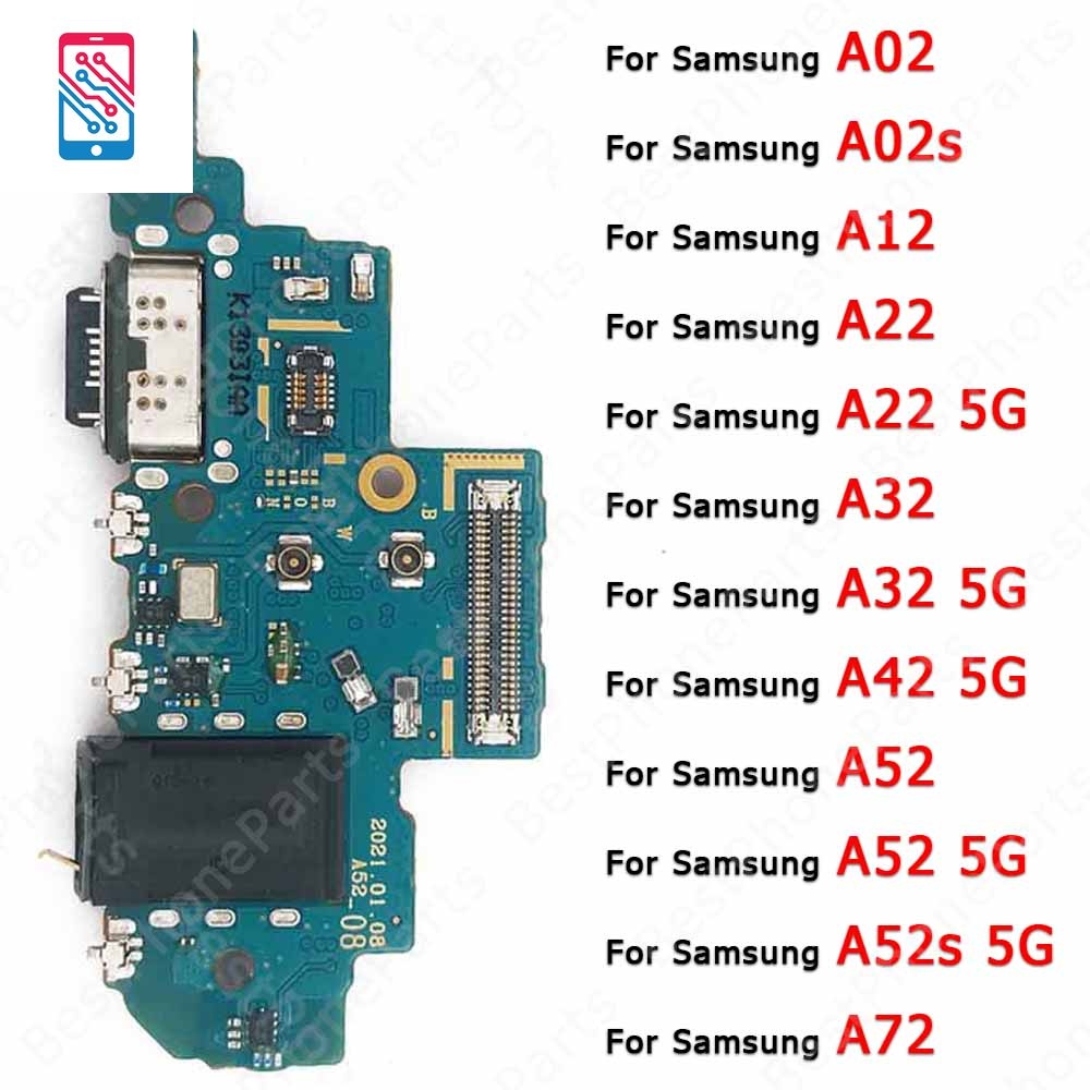 แท้ บอร์ดชาร์จ Usb อะไหล่ชิ้นส่วน สําหรับ Samsung Galaxy A02 A02s A12 A22 A32 A42 A52 A52s A72 5G