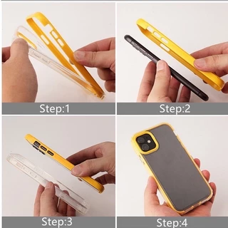 3 in 1 เคสไอโฟน for iPhone 11 13 17 16 15 14 12 Pro Max X XR XSMax 6 7 8 Plus เคสโทรศัพท์มือถือรวมทุกอย่างป้องกันการหล่น