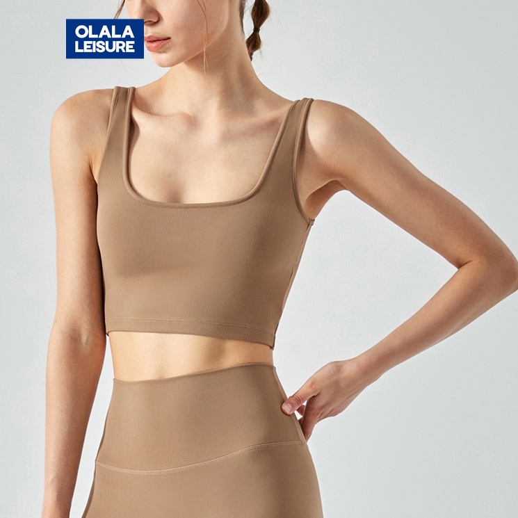 OLALA LEISURE ชุดชั้นในสปอร์ตบรา คอสี่เหลี่ยม พร้อมแผ่นรองหน้าอก สําหรับผู้หญิง YXH DSG303