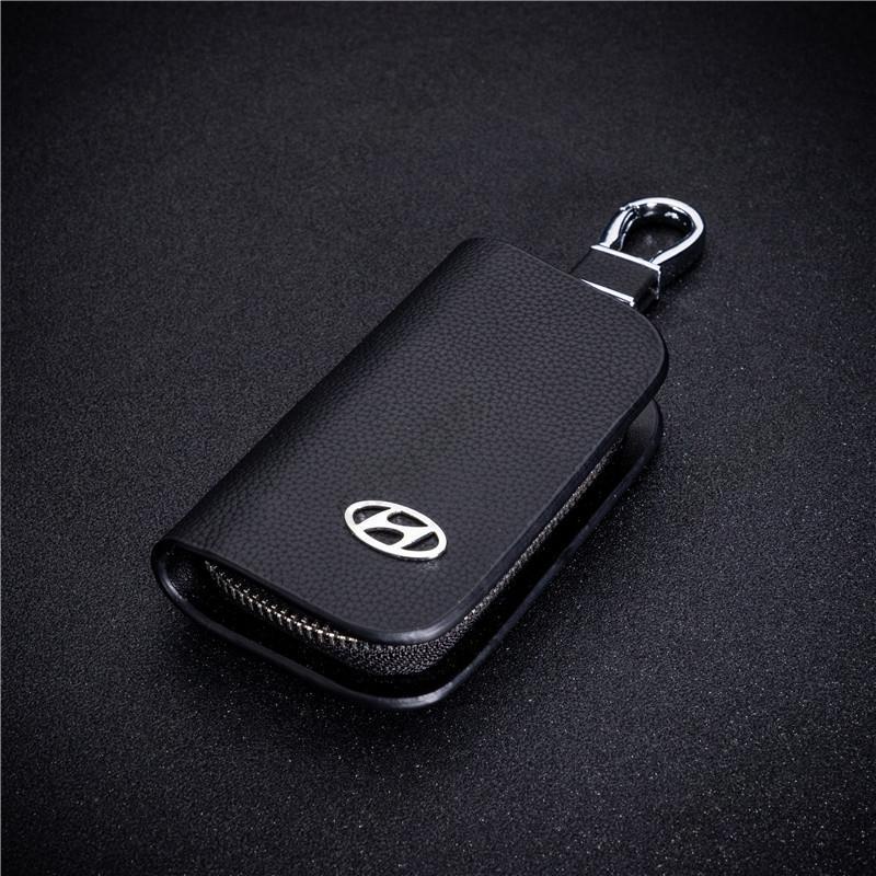 เคสกุญแจรีโมทรถยนต์หนัง แบบฝาพับ ลายโลโก้ Hyundai สําหรับ Creta Staria Santa Fe Palisade Avante Elantra Accent Tucson Kona Ioniq 5 H1 Starex Reina