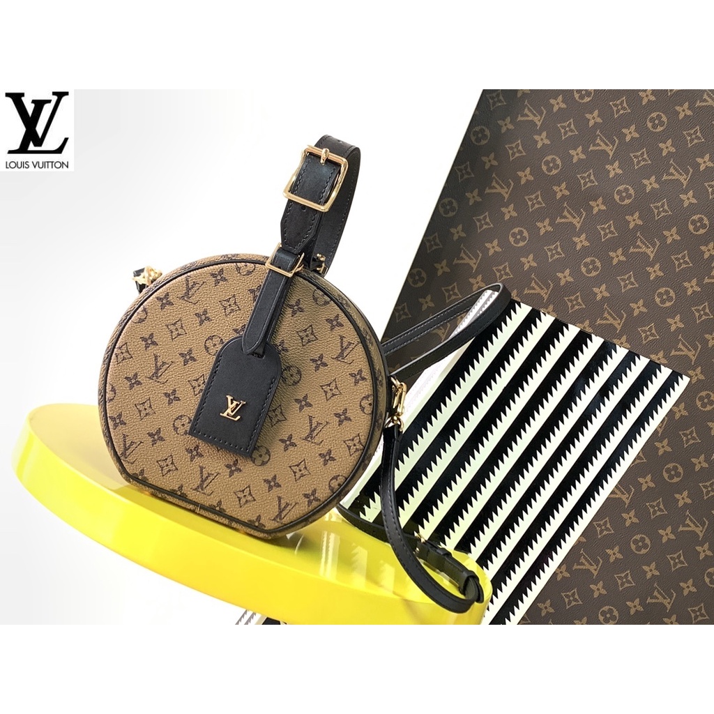 หลุยส์วิตตอง Louis Vuitton กระเป๋า lv พิมพ์ใหม่ m43510 สีเหลืองดอกไม้ขนาด: 17.5 / 16.5 7.5 ซม ✨ กระเป๋าสะพาย petite boit