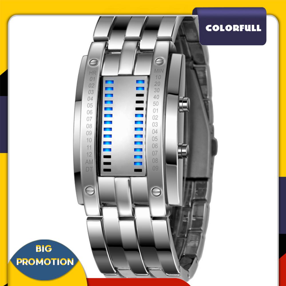[Colorfull.th] นาฬิกาข้อมือสปอร์ตแฟชั่น หน้าจอ LED เรืองแสง สีฟ้า หรูหรา สําหรับคู่รัก