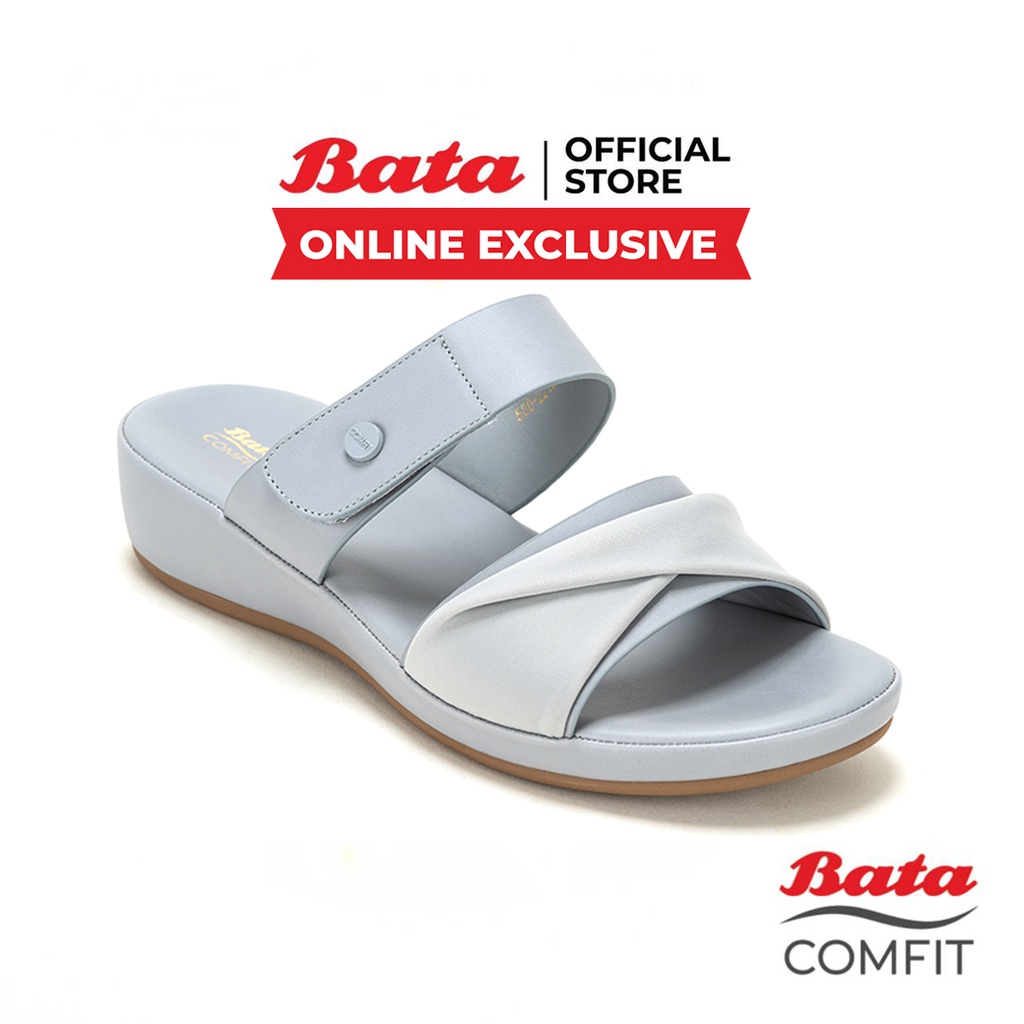 Online Exclusive Bata บาจา Comfit รองเท้าเพื่อสุขภาพแบบสวม รุ่น GALLY2 สำหรับผู้หญิง สีดำ 5806212 สีเทา 5802212