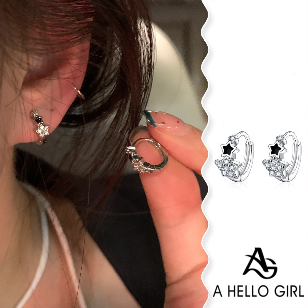 A HELLO GIRL ต่างหู รูปดาว ขนาดเล็ก ระดับไฮเอนด์ สําหรับผู้หญิง