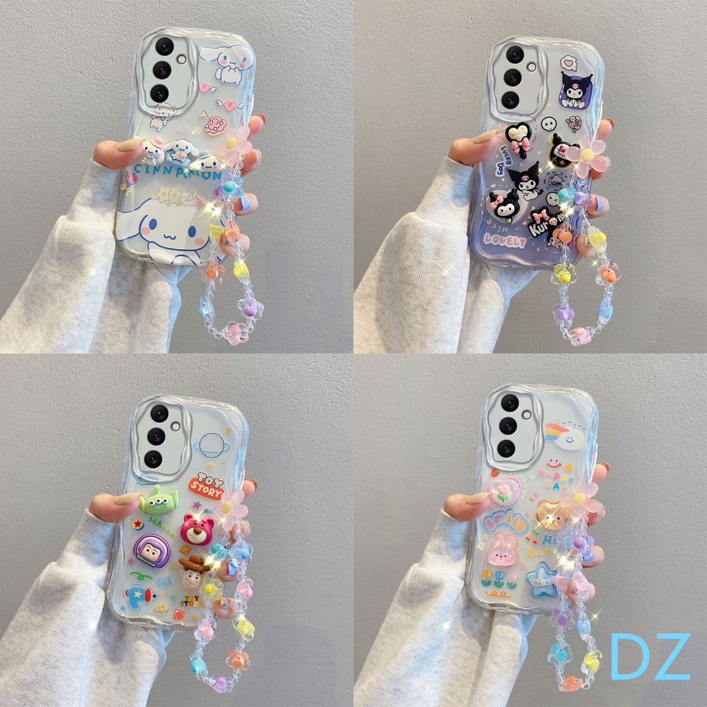 เคส Samsung A05S A05 A04 ตุ๊กตาสามมิติน่ารัก + สร้อยข้อมือดอกไม้ กรณีโทรศัพท์มือถือ TY5