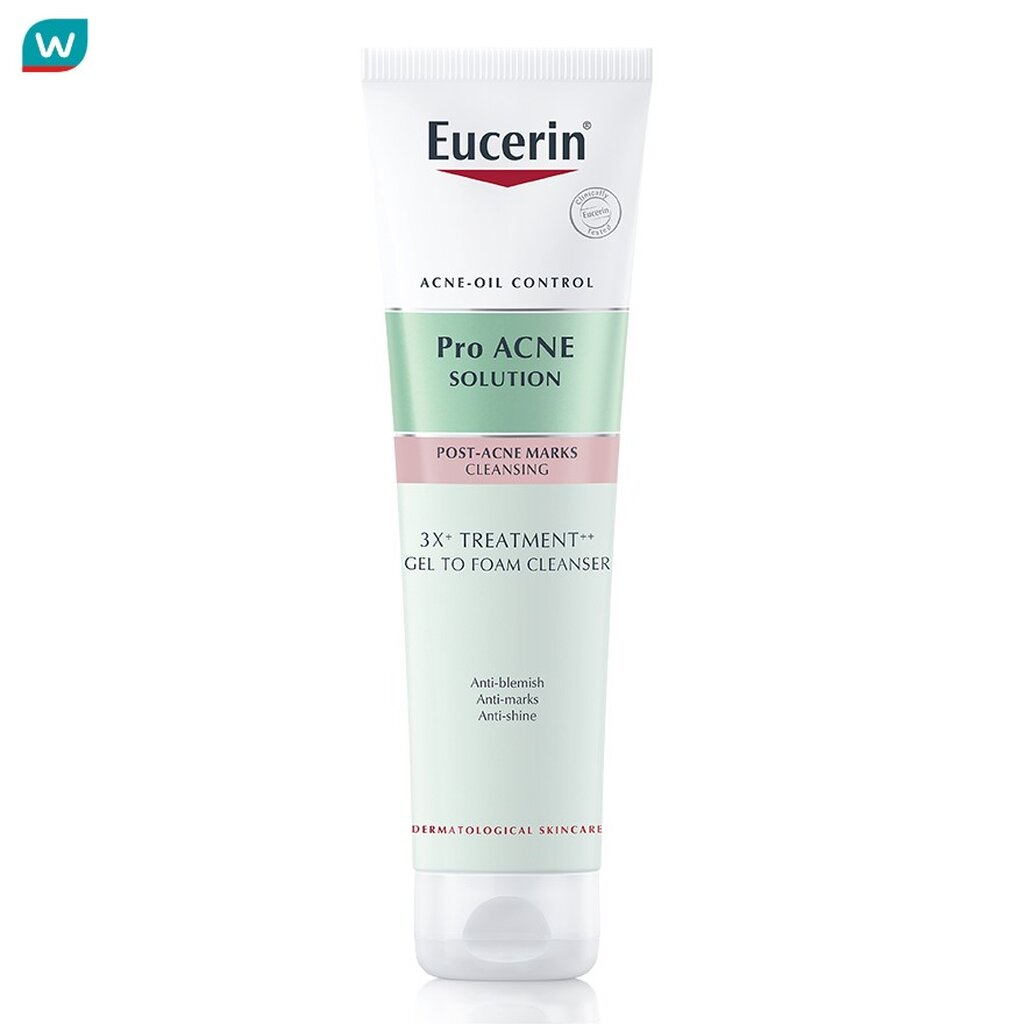 Eucerin ยูเซอริน โปร แอคเน่ โซลูชั่น 3X ทรีตเมนต์ เจล ทู โฟม คลีนเซอร์ 150 มล.