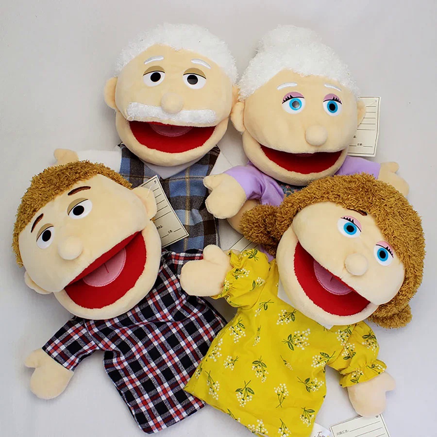 Open Mouth Theater Doll Hand Puppet Kids Hand Puppet Toys Family Members Role-play Game Toys Hand Pu