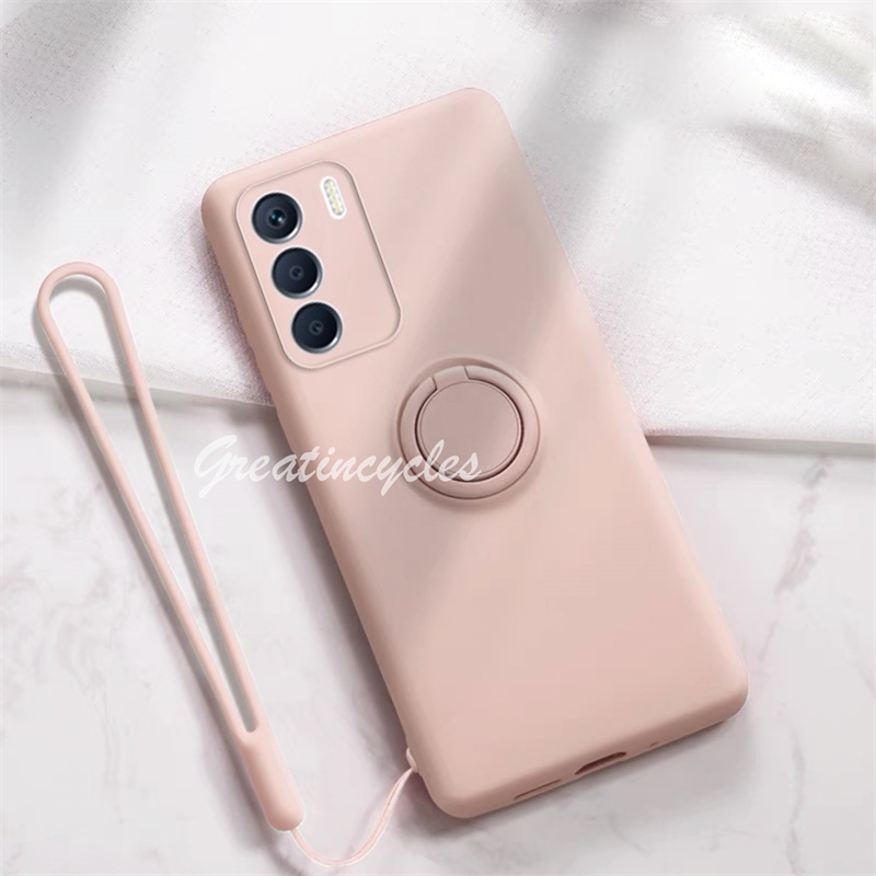 สําหรับ Infinix Zero 5G 2023 X6815C/ Zero 30 5G X6731/ Zero Ultra 5G X6820 กรณีสีลูกกวาด TPU พร้อมขาตั้งโลหะซิลิโคนโทรศัพท์ Lanyard