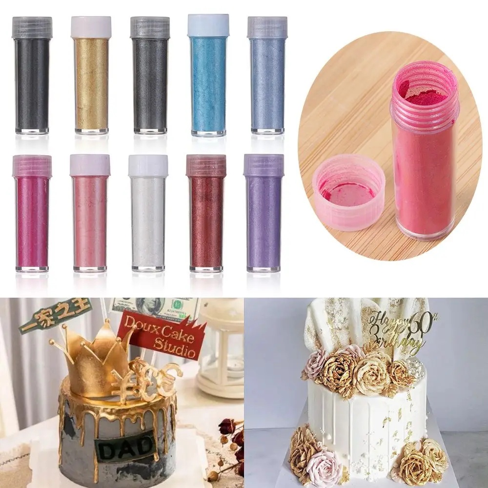 ผงกลิตเตอร์ สีทอง สีเงิน 2 กรัม สําหรับตกแต่งเค้ก ช็อคโกแลต มูส ฟองดองท์