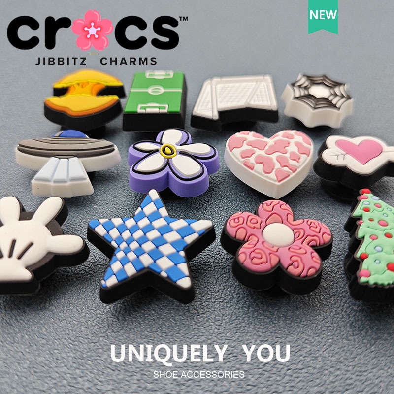 Jibbitz Crocs หัวเข็มขัด รูปการ์ตูนดอกไม้ สไตล์ใหม่ สําหรับตกแต่งต้นคริสต์มาส DIY