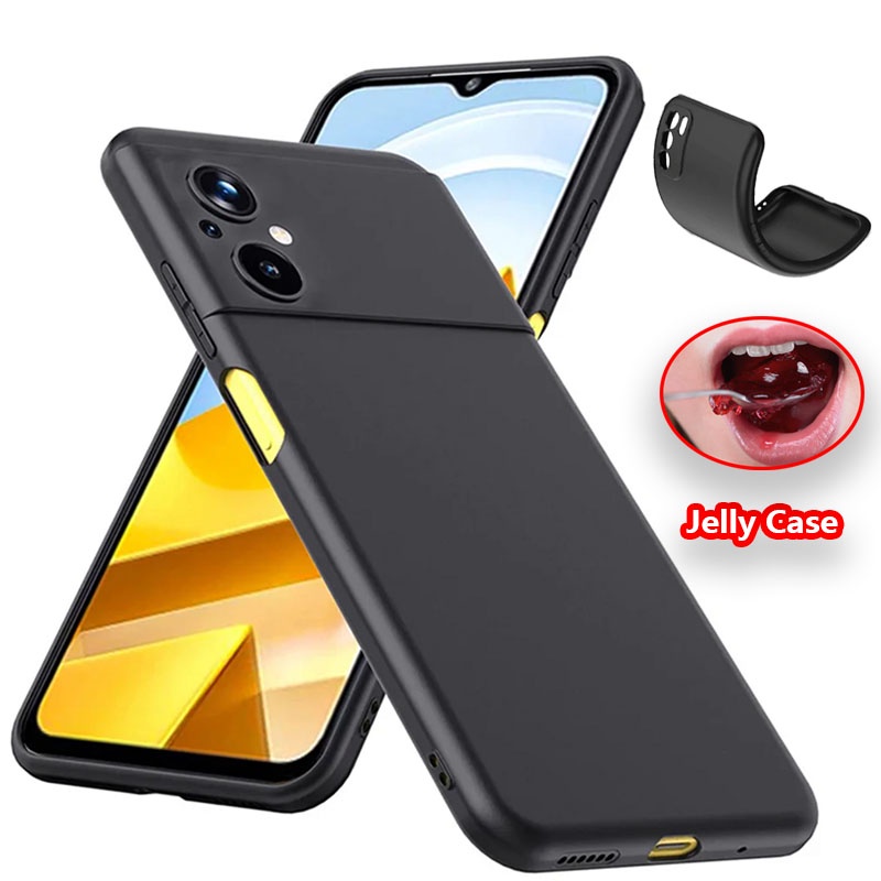 Xiaomi Poco M5 Jelly Case Matte Finish ยืดหยุ่นนุ่มปกหลังเจลยาง TPU ซิลิโคนป้องกันลายนิ้วมือ Ultra Thin