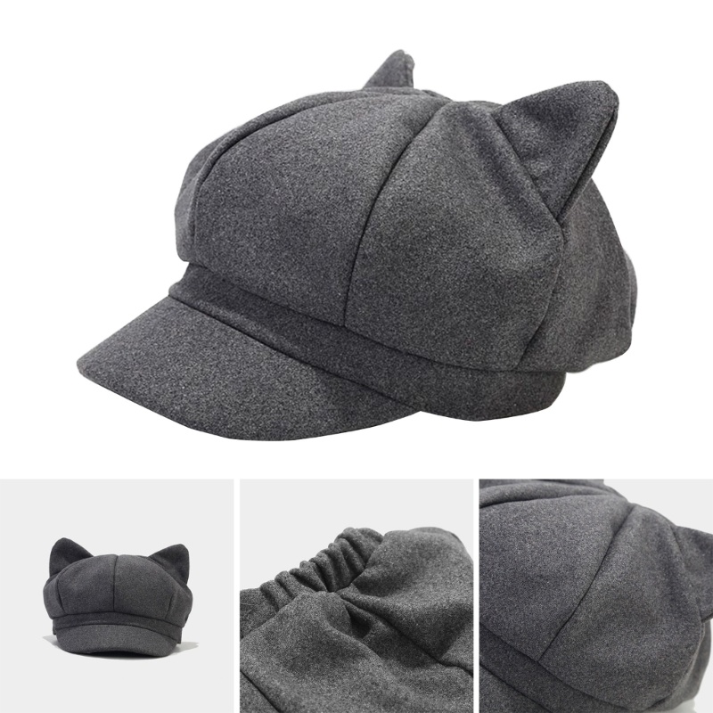 XU Y2K Beret หมวกสําหรับฤดูใบไม้ผลิหญิง Beret หมวกฤดูใบไม้ร่วง Chauffeur หมวก Elegant แปดเหลี่ยมหมวก