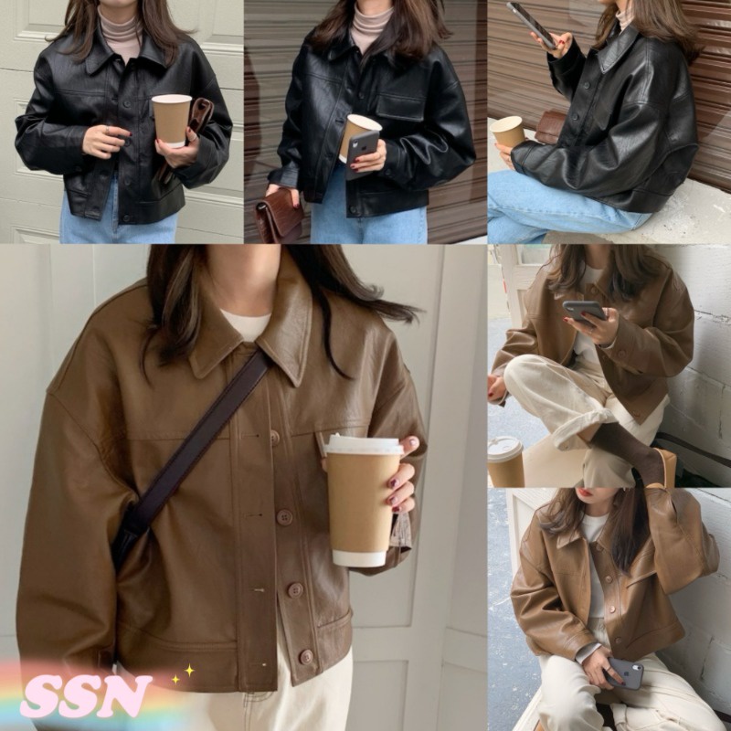 (จัดส่งจากประเทศไทย) ฤดูใบไม้ร่วงแฟชั่นรุ่นใหม่หลวมแจ็คเก็ต เสื้อแจ็คเก็ตหนังขี่มอเตอร์ไซค์ สไตล์เกาหลี สำหรับผู้หญิง117
