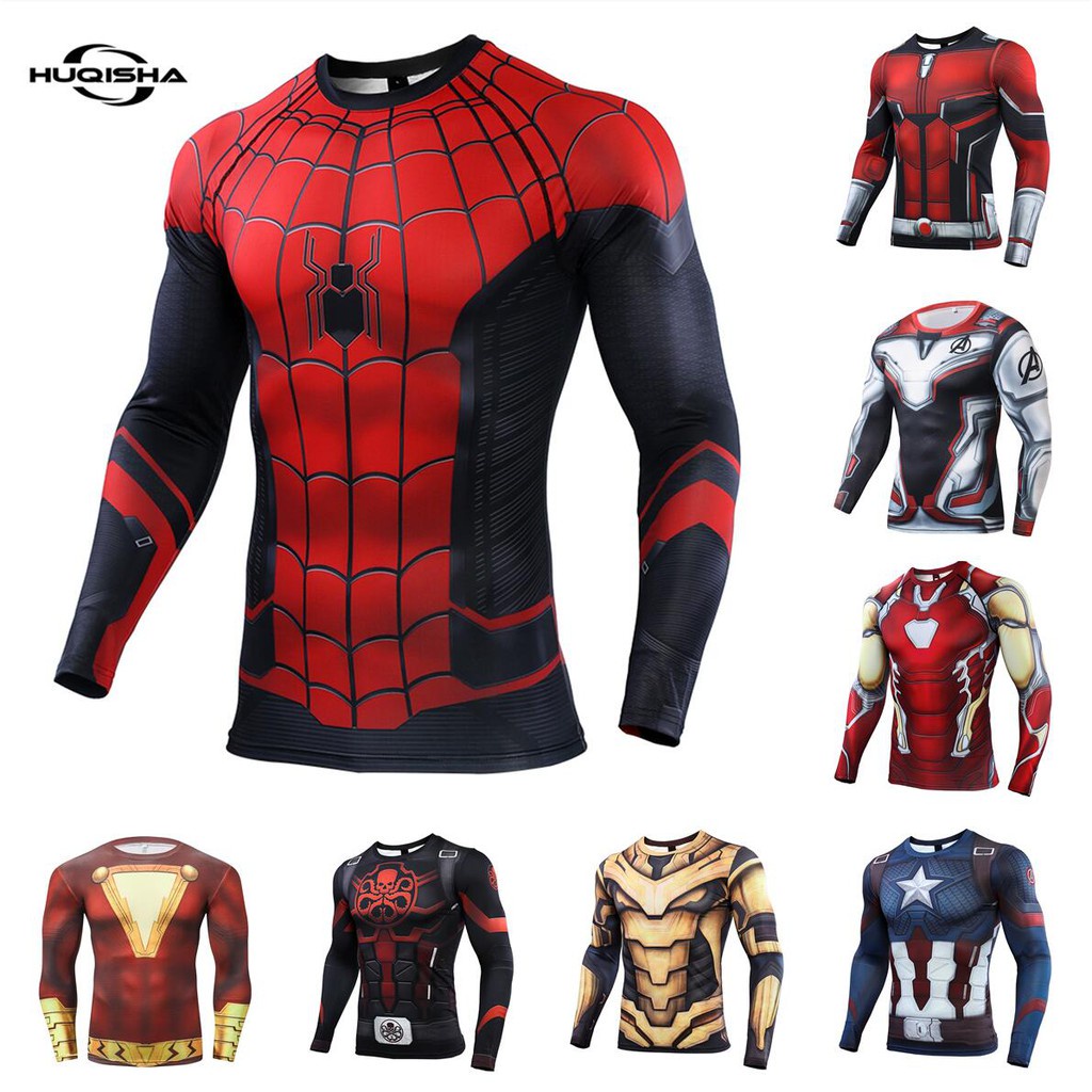 ใหม่ เสื้อยืดลําลอง แขนยาว พิมพ์ลายซุปเปอร์ฮีโร่ สไปเดอร์แมน 3D แฟชั่นสําหรับผู้ชาย