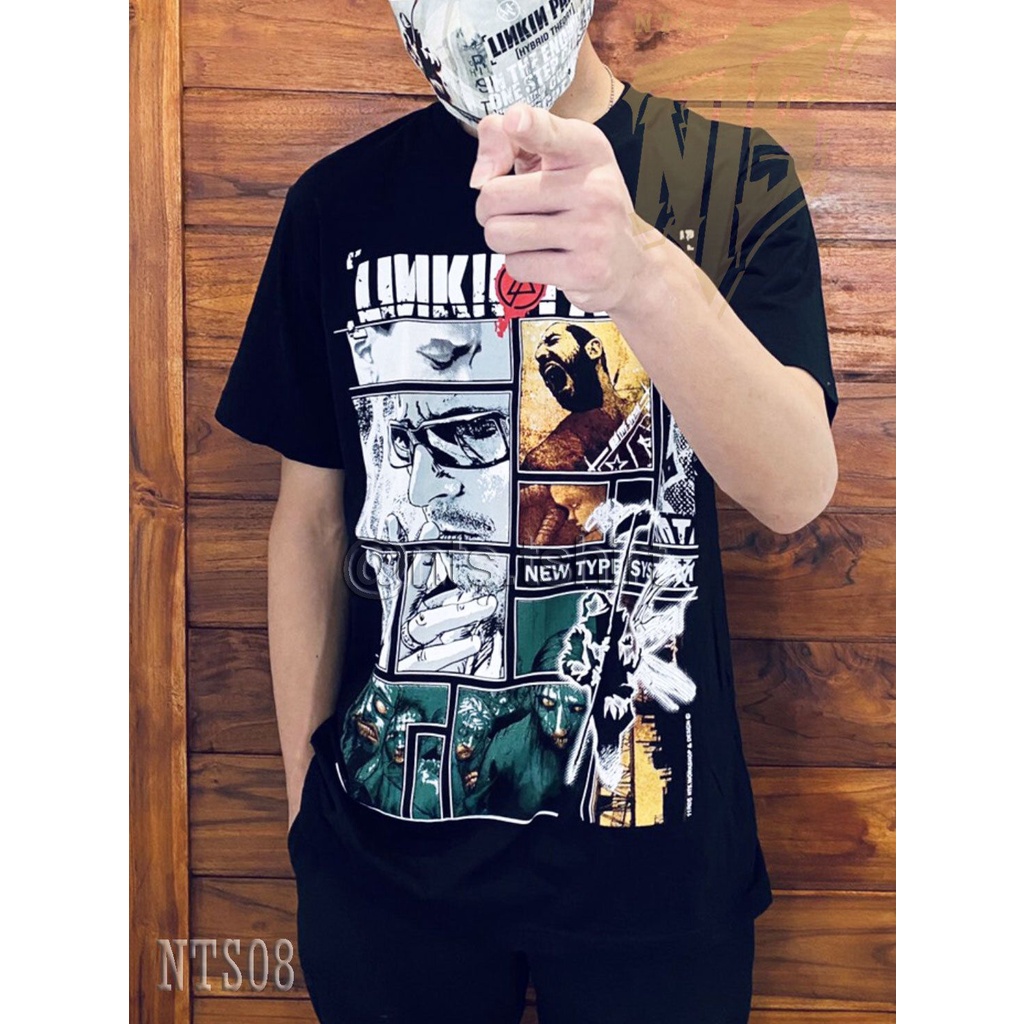 NTS08 LINKIN PARK HARD ROCK RAP BAND 1ST ออกแบบปกพิเศษ ART COLLECTION NTS ใหม่ประเภทระบบผ้าฝ้ายเสื้อ