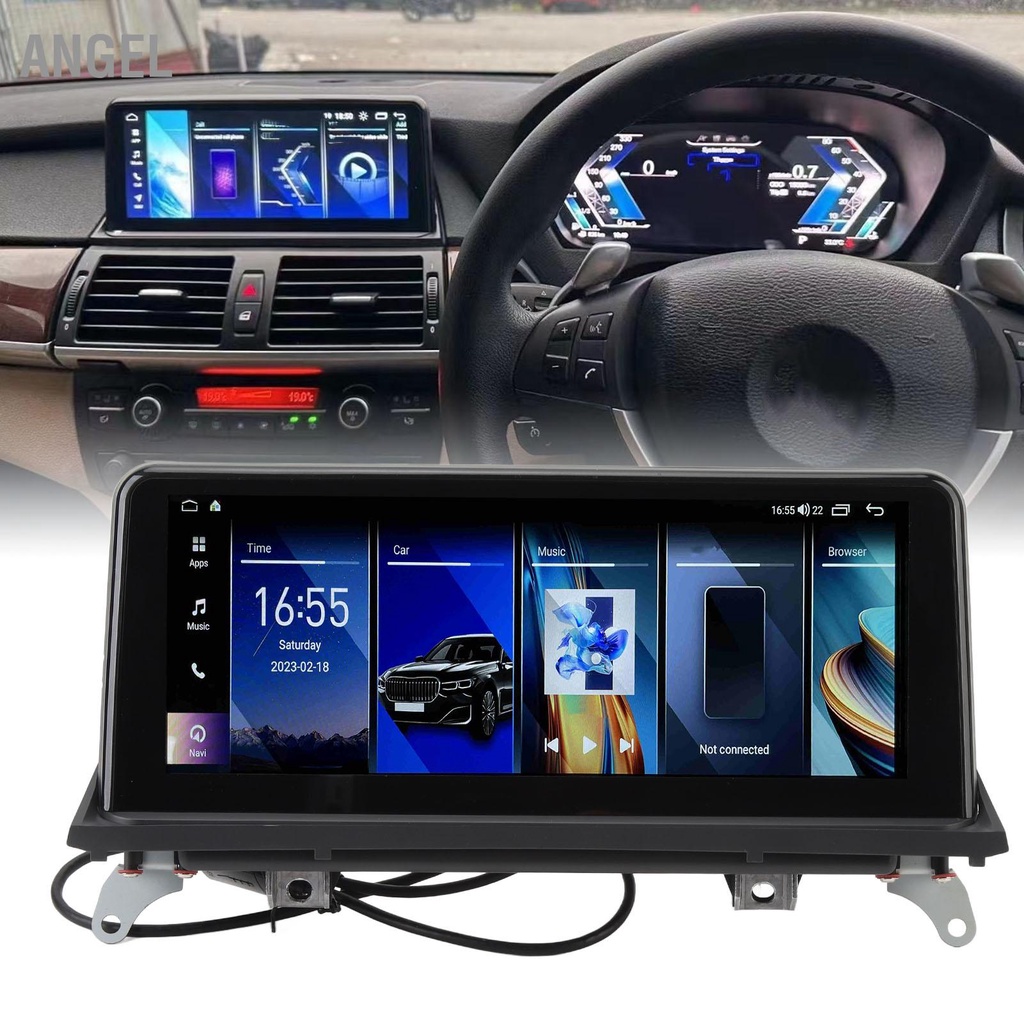 เครื่องเล่นมัลติมีเดียรถยนต์ หน้าจอสัมผัส HD 10.25 นิ้ว สําหรับ Android Auto Car Stereo for X5 X6 E70 E71 CIC System 2009