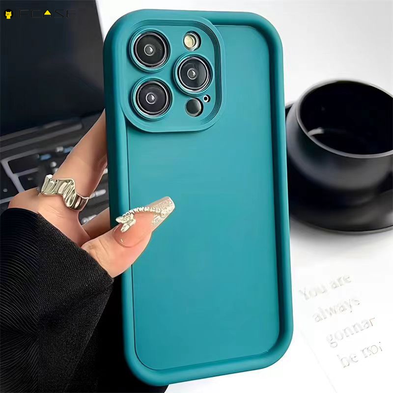 เคสโทรศัพท์มือถือ ซิลิโคนนิ่ม หนา กันกระแทก สีพื้น เรียบง่าย 3D สําหรับ Samsung Galaxy J7 J2 Grand Prime J6+ J4+ J6 J4 Plus 2018 On7 2016