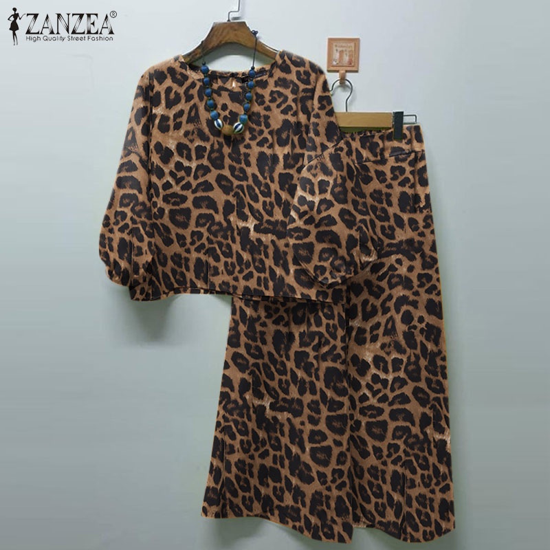 Zanzea เสื้อแขนทรงโคมไฟ ยืดหยุ่น พิมพ์ลาย สไตล์วินเทจ สําหรับผู้หญิง — صورة 8