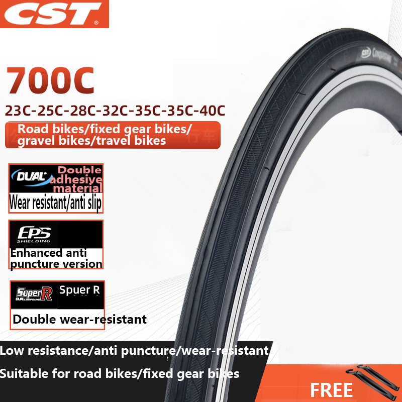 Cst ยางล้อรถจักรยาน 700X23 25 28 32 35 38 40C สีเหลือง สําหรับด้านใน และด้านนอก