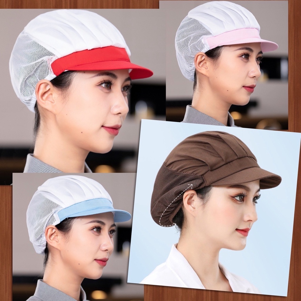 ✨ หมวก แม่ครัว หมวกทำอาหาร โรงงาน เชฟ ร้านอาหาร โรงแรม ผ้าเนื้อดี ยืดยุ่น ระบายอากาศ เกรดพรีเมี่ยม ✨