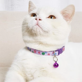 🐈ปลอกคอแมว ปลอกคอสุนัข ปลอกคอสัตว์เลี้ยง พิมพ์ลายดอกไม้ เหมาะสำหรับสุนัขและแมว มีกระดิ่ง ปลอกคอแมวพร้อมกระดิ่ง