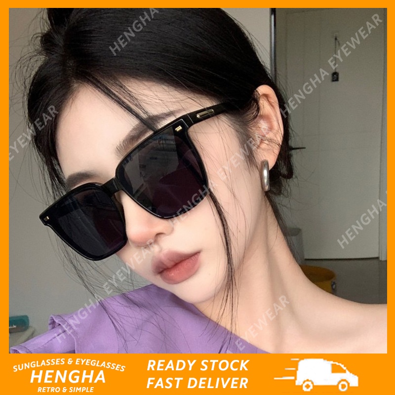 (HENGHA) แว่นตากันแดด ป้องกันรังสียูวี 400 แฟชั่นคลาสสิก สไตล์เกาหลี สําหรับผู้ชาย และผู้หญิง