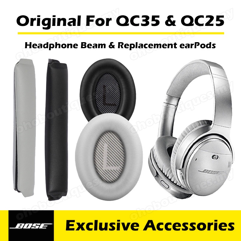 แผ่นหู BOSE QC35 / QC35 II REPLACEMENT แผ่นหูอ่อนนุ่มพร้อมการติดตั้ง Tuning Pad Memory Foam spnoge หนัง BUCKLE Earpads Ear pads  Earpbuff Ear Cushion