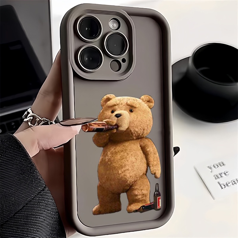 เคสโทรศัพท์มือถือ ซิลิโคน กันกระแทก ลายการ์ตูนหมี สําหรับ Samsung Galaxy S24 Ultra S23 FE S22 Ultra S21 S23 Plus S20 S21 FE