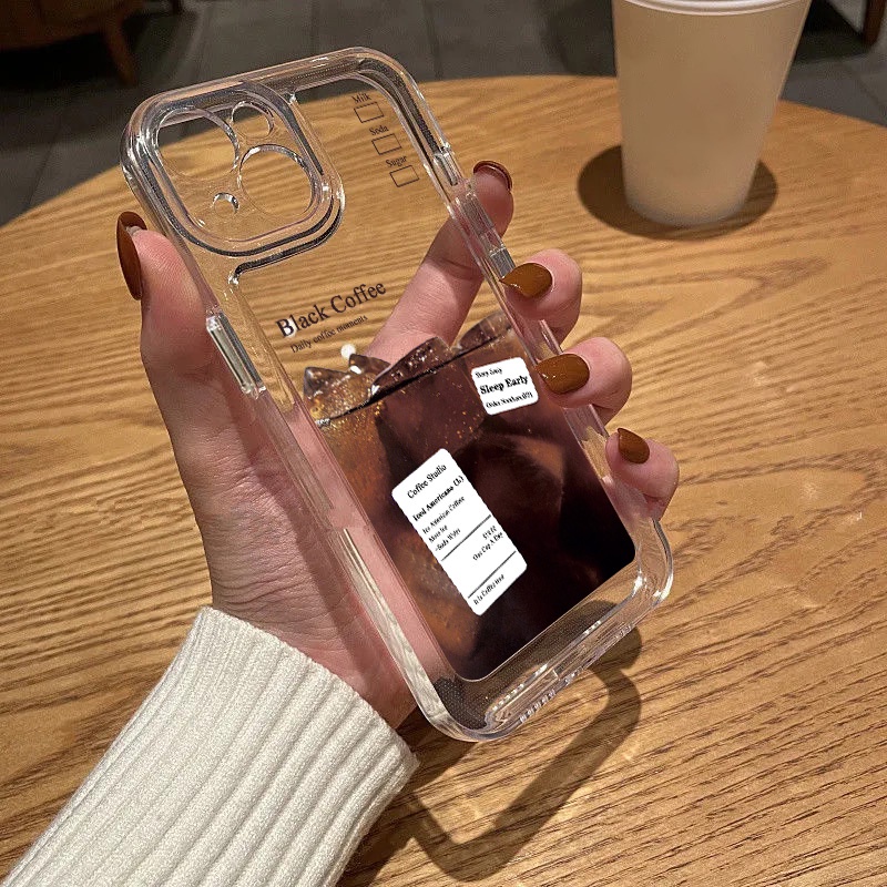 กาแฟดำ TPUการ์ตูนใสเคสนิ่ม Vivo Y20 Y22 Y36 Y21 Y30 Y11 Y15 Y16 Y30 Y50 Y19 Y17 Y12 V27 V40 Pro Y03