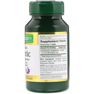 พร้อมส่ง Nature's Bounty Acidophilus Probiotic 120 Tablets