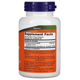 พร้อมส่ง NOW Foods Saccharomyces Boulardii 5 Billion CFU 60 120 Veg Capsules