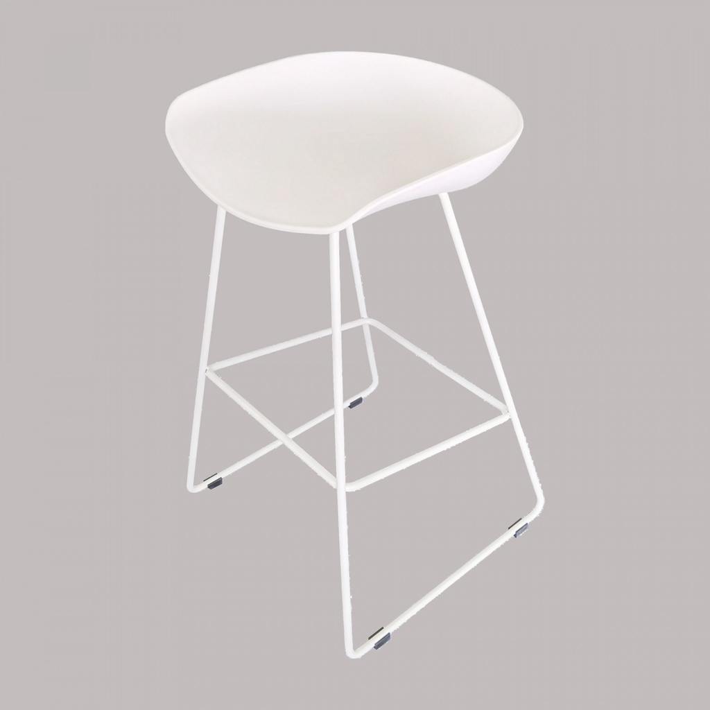 GlobalHouse PULITO สตูลสูงขาเหล็ก รุ่น DT1280WH ขนาด 47x48.5x80 ซม. สีขาว สินค้าของแท้คุณภาพดี