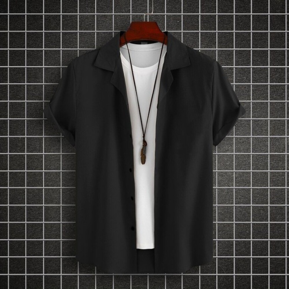 เสื้อเชิ้ตแขนสั้น พิมพ์ลาย 3 มิติ ขนาดใหญ่ สไตล์ฮาวาย หรูหรา สีพื้น เหมาะกับเดินชายหาด แฟชั่นสําหรับผู้ชาย