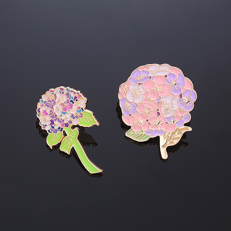 เข็มกลัดประดับhydrangeา ลายโลหะ สำหรับเครื่องประดับ