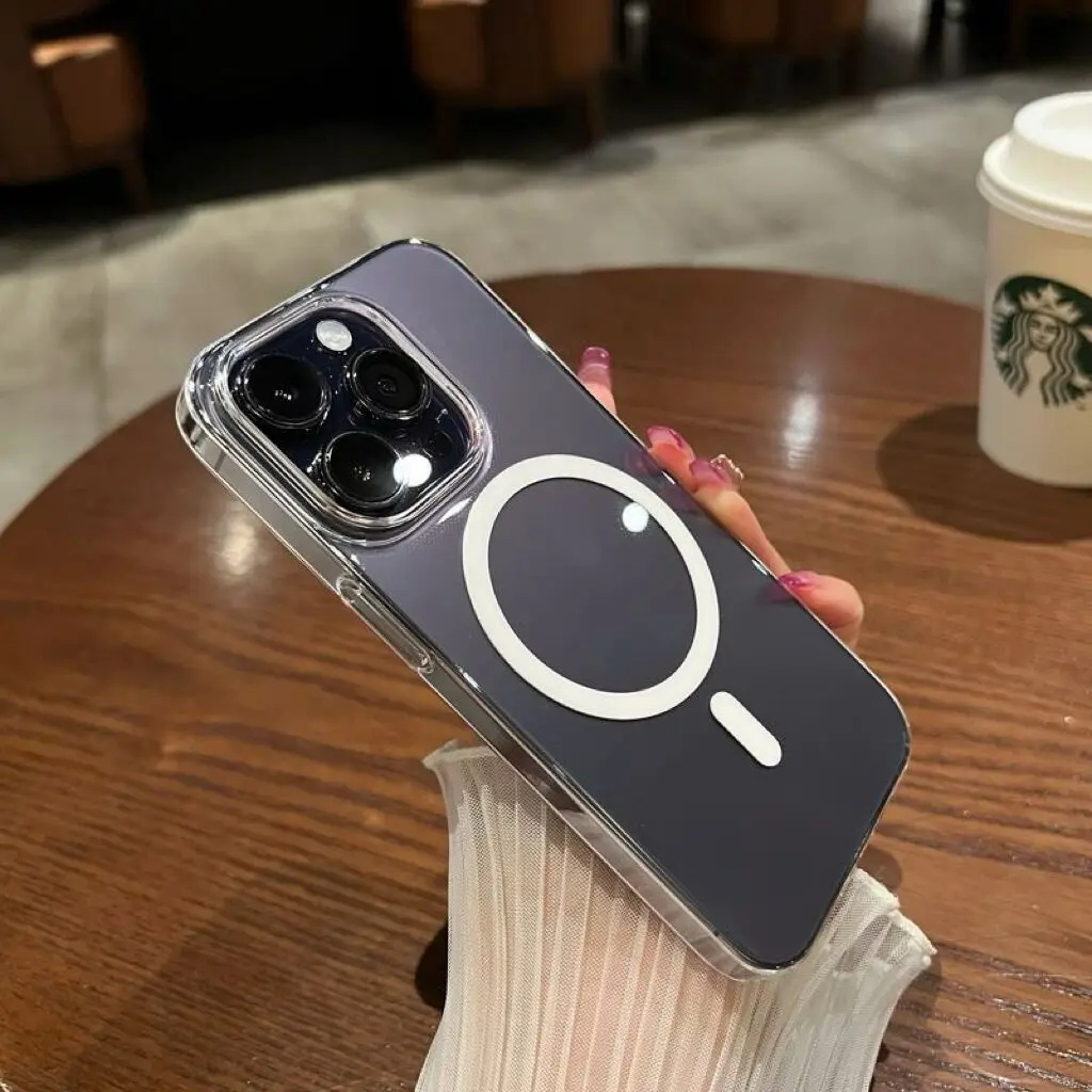 GD MOBILE🔥เคสแม่เหล็ก🔥ใช้สำหรับ iPhone 15 14 13 12 11 pro max plus TPU Wireless charger Case เคสหนัง