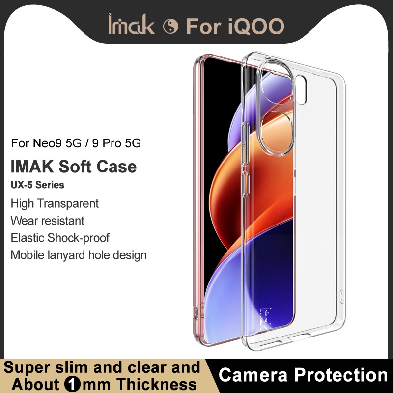 ของแท้ Imak เคส Vivo IQOO NEO 9 Pro / NEO9 5G ใส นิ่ม TPU เคสด้านหลัง ซิลิโคนใส กันกระแทก
