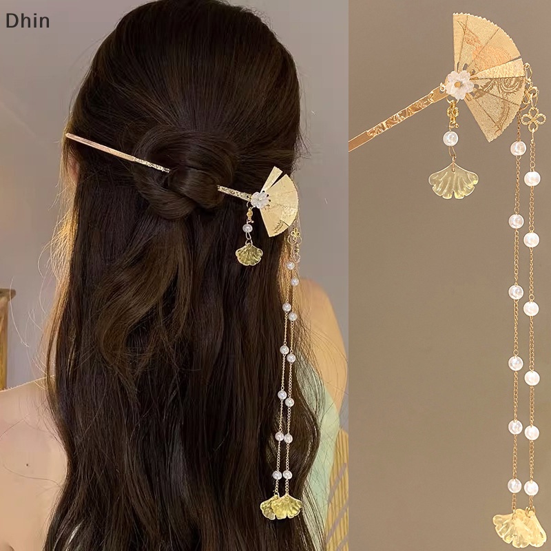 [Dhin] เครื่องประดับ กิ๊บติดผมโลหะ ลายดอกไม้ สไตล์จีนวินเทจ แฟชั่นสําหรับผู้หญิง