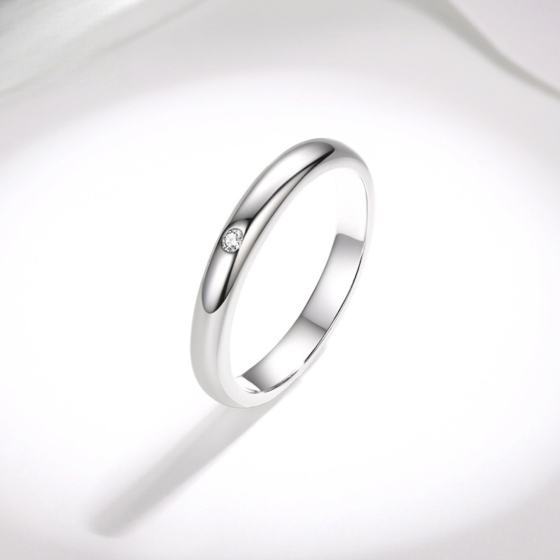 จริง Moissanite 0.1ct 0.04ct Elegant Round Cut สีขาว D สัญลักษณ์ Faith แหวนคู่ S925 เงินสเตอร์ลิงพร้อมการรับรอง GRA สามารถ Pass Test สําหรับหมั้นงานแต่งงาน