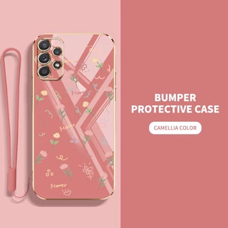 เคสโทรศัพท์มือถือ ซิลิโคน กันกระแทก ลายดอกไม้ สําหรับ Samsung Galaxy A52 A72 A32 A23 4G A52 A72 A32 A23 A33 A53 A73 5G