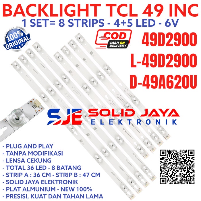 โคมไฟ Tcl 49inc LED TV BACKLIGHT 49D2900 L49D2900 D 49A620 49A620U BL -RZ15