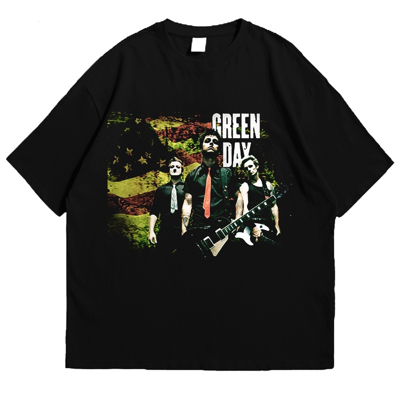 มีหลายสี เสื้อยืด ลาย Green DAY | เสื้อยืด พิมพ์ลาย Music Official Merch AB079