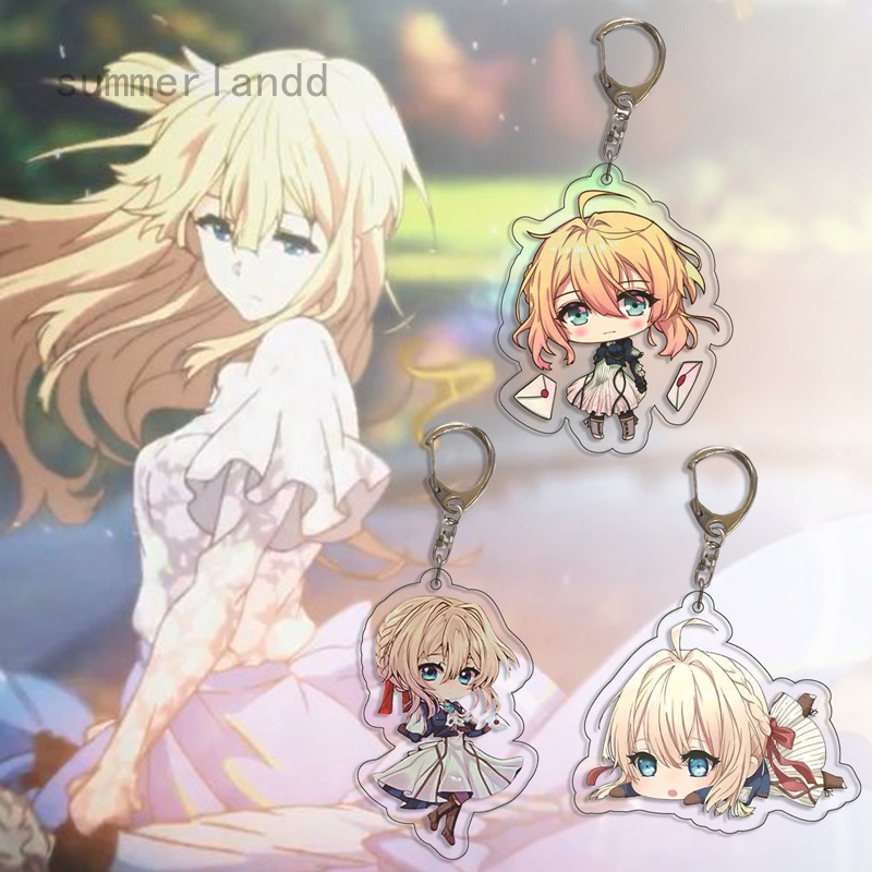 SL อะนิเมะ Violet Evergarden พวงกุญแจคอสเพลย์ตัวเลขพวงกุญแจจี้