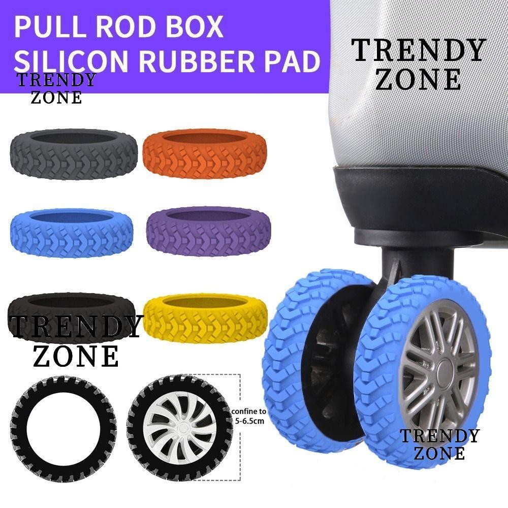 Trendyzone ฝาครอบล้อกระเป๋าเดินทาง แบบซิลิโคน ลดการสึกหรอ เสียงเงียบ 8 ชิ้น ต่อชุด