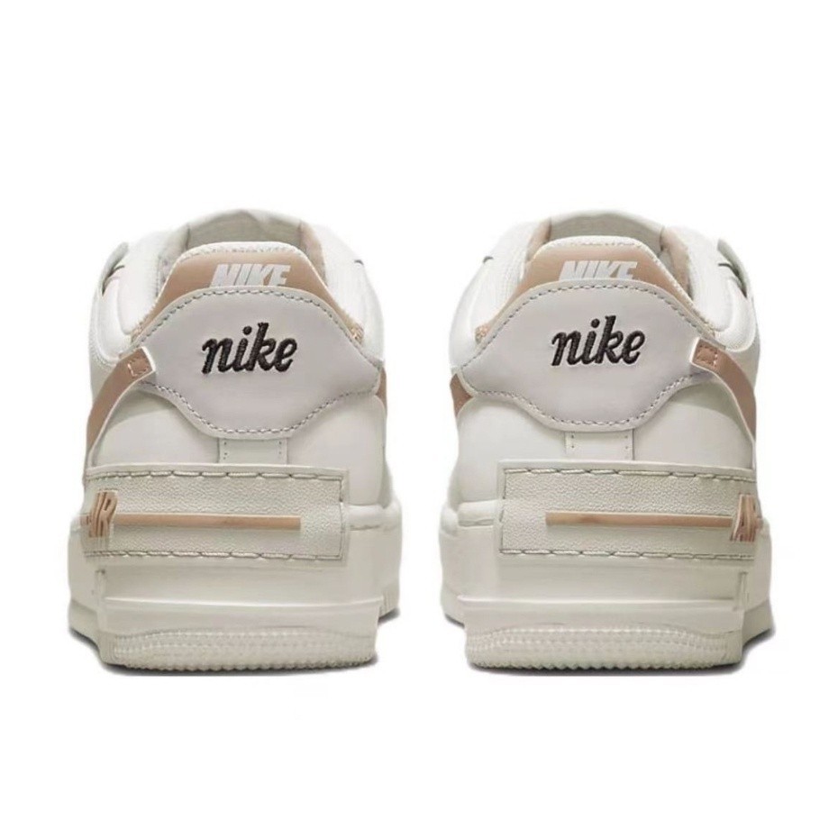 (ของแท้ 100 %) Nike Air Force 1 Low Shadow Cream ผ้าใบผู้หญิง  new รองเท้า free shipping
