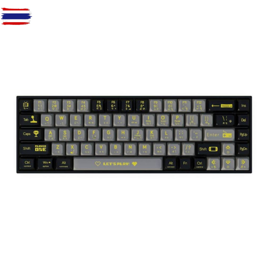 E-TAX ทักแชท AJAZZ KEYBOARD GAMING คีย์อร์ดเกมมิ่ง AK680 WIRED LETS PLAY CALIFORNIA SUNSET RED SWITC