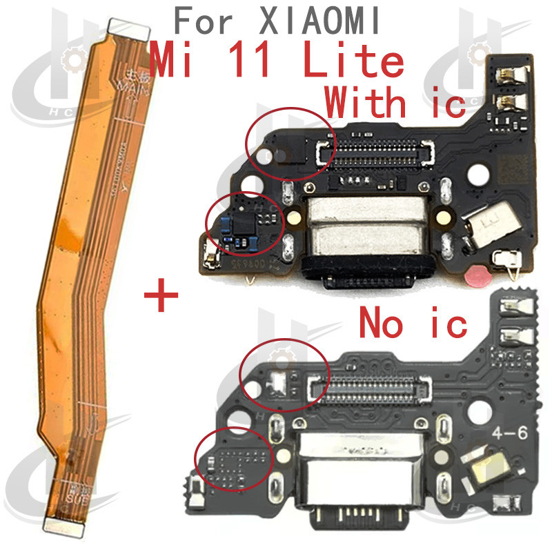 สําหรับ Xiaomi 11 Lite 4G 5G Charger USB Connector Dock ชาร์จพอร์ตแจ็คบอร์ด Flex หลักเมนบอร์ดการเชื่อมต่อ Flex เปลี่ยนชิ้นส่วน