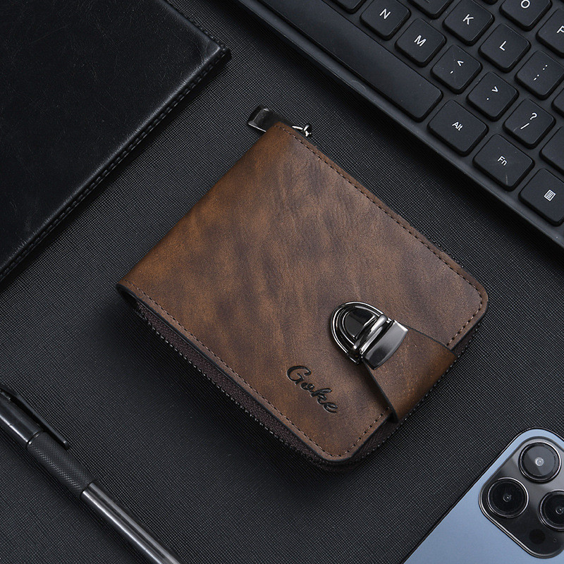 Simple Mens Short Style PU Leather Wallet Multi Card Case Folding Cash Wallet