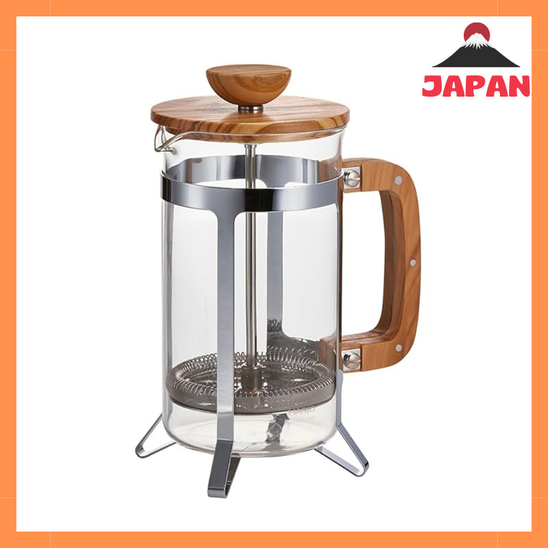 Hario Cafe Press Wood เครื่องชงกาแฟ French Press มะกอก แก้วทนความร้อน ความจุ 4 ถ้วย Usable Volume 60