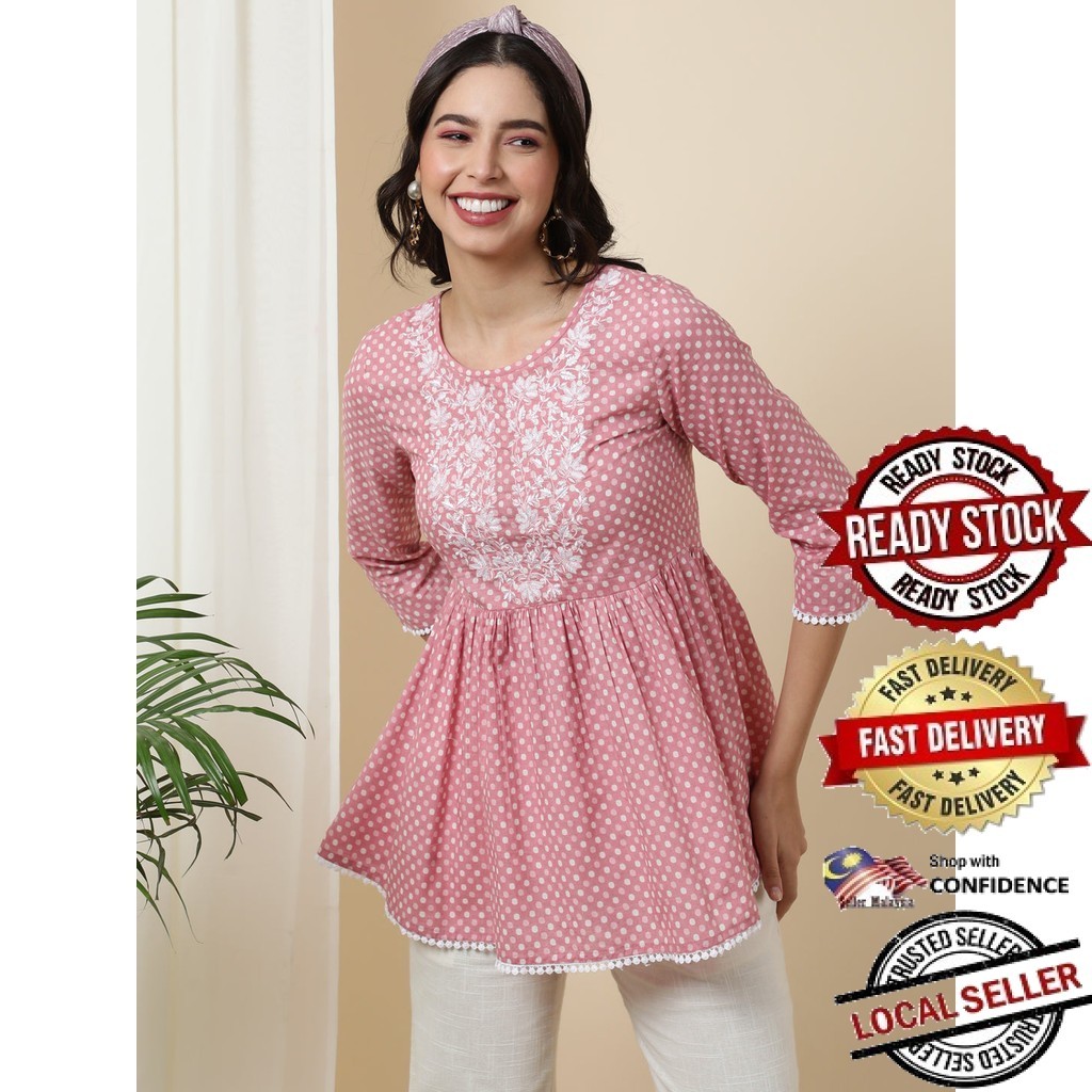 Kurti ผู้หญิงอินเดีย Kurtis Top Saree Sari Punjabi ชุดสําเร็จรูป Kurti UD38259/38260APTP